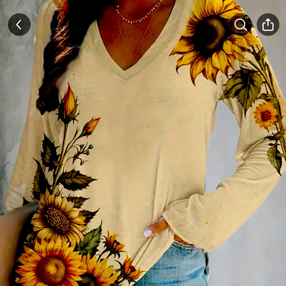 Sunflowers a Plenty with this Long Sleeve Shirt!  Beautiful aren’t they?  2X